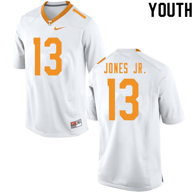 Youth #13 Velus Jones Jr. Tennessee Volunteers College Football Jerseys Sale-White - Click Image to Close